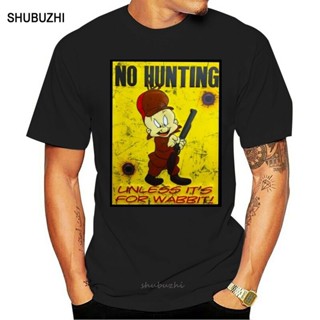 ใหม่ เสื้อยืดแฟชั่น ลาย Elmer Fudd Hunting Bugs Bunnyfunny! สําหรับผู้ชาย เสื้อยืด ลายตลก