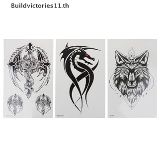 Buildvictories11 สติกเกอร์รอยสักชั่วคราว ลายหมาป่า แมงป่อง มังกร กันน้ํา