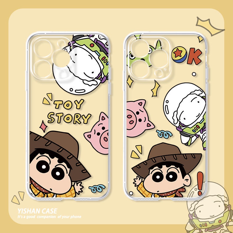 เคสโทรศัพท์มือถือแบบใส กันกระแทก ลายการ์ตูนชินจัง สําหรับ iPhone 14 Pro Max 13 12 Mini 11 XS XR X 8 7 Plus 6S 6 SE