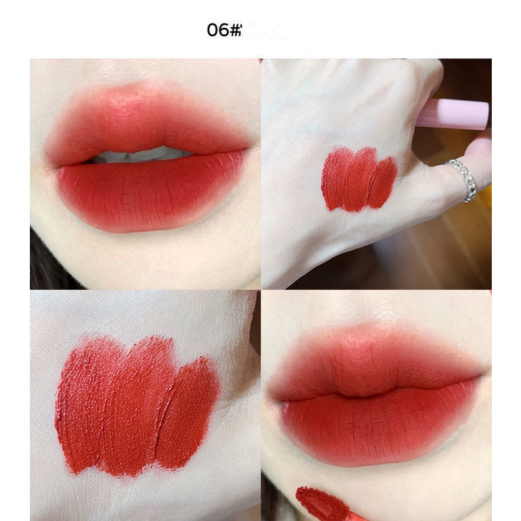 Sensory partyเซตลิปชุด6แท่ง ลิปสติก ส้มอิฐแดงก่ำแดงอิฐ เนื้อแมท เนื้อกำมะหยี่ สีชัด ติดทน ลิปกลอส-8360