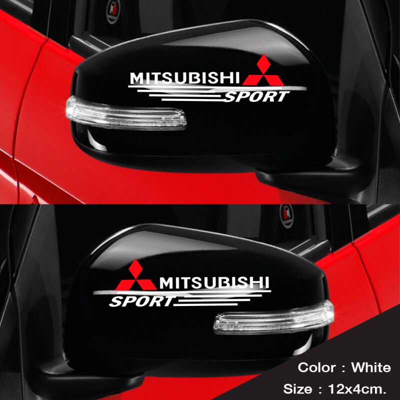 2PCS Mitsubishi Asx Outlander XL Lancer Pajero Attrage L200 Xpander triton mirage กระจกมองหลังสะท้อนแสงสติกเกอร์พวงมาลัยรถสติกเกอร์