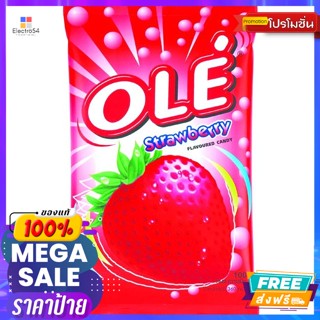 Ole(โอเล่) โอเล่ ลูกอม สตรอเบอรี่ 100 เม็ด 280 กรัม Olé Strawberry Candy 100 Tablets 280 g.ลูกอม