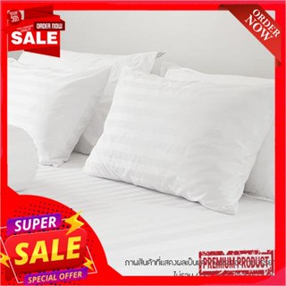 sheet ผ้าปูที่นอนลายริ้ว KASSA HOTEL รุ่น 250T ขนาด 6 ฟุต สีขาวBed sheet stripe pattern KASSA HOTEL No. 250T Size 6 ft.