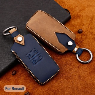 ใหม่ เคสกุญแจรีโมทรถยนต์ แบบหนัง สําหรับ Renault Koleos Captur Clio Kadjar Megan 2 4 RS Logan Scenic Samsung QM5