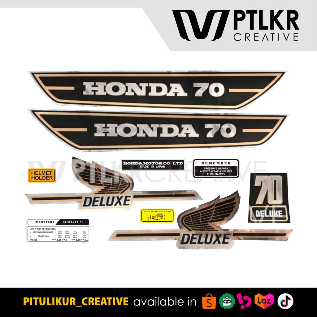 สีดําสีน้ําตาลเงิน C70 สติ๊กเกอร์ Striping