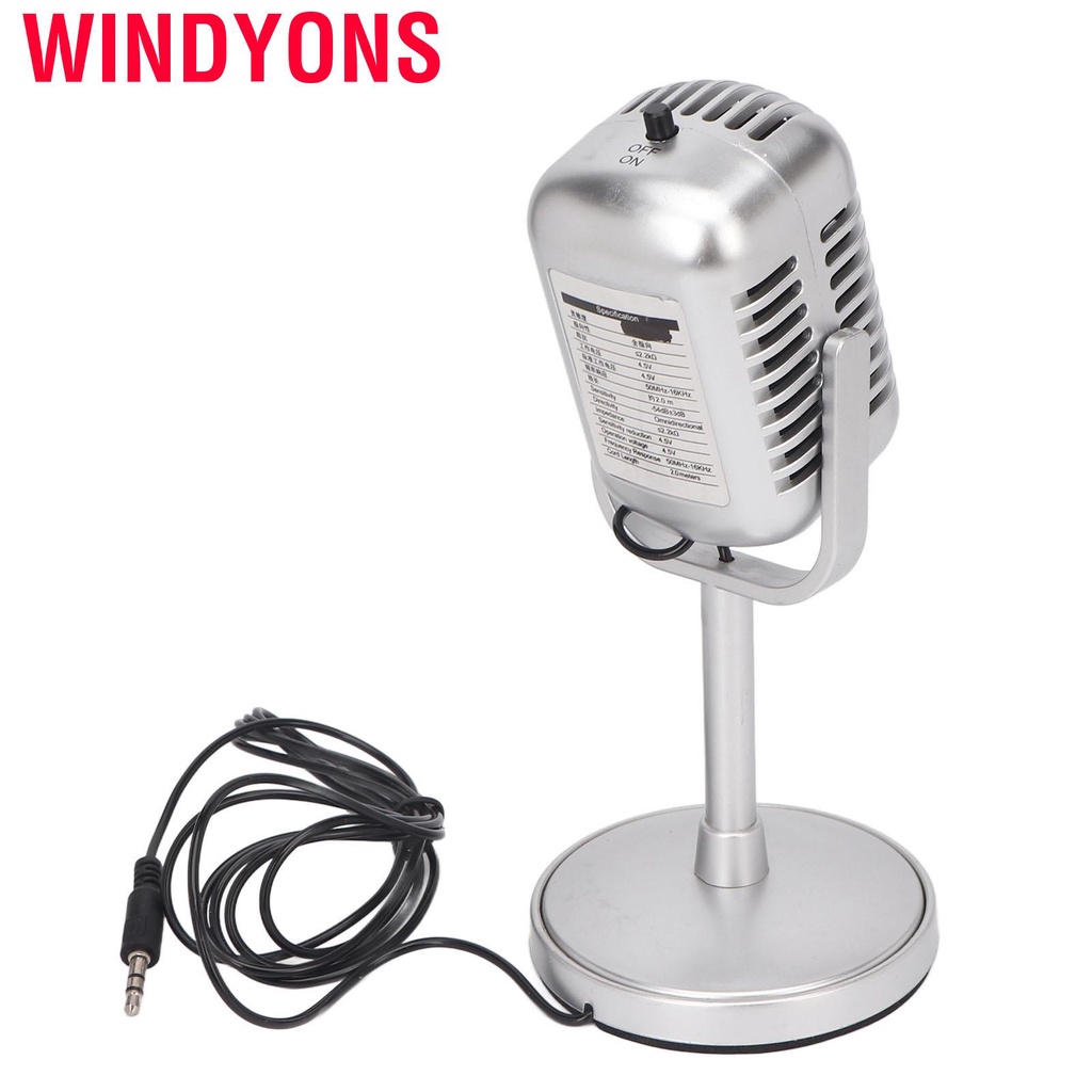 Windyons 3.5mm Wired Microphone Omni Directional Plug and Play Gaming