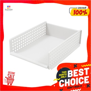 STACKABLE กล่องซ้อนได้ STACKO MAIE 34x45x13.3 ซม. สีขาวSTACKABLE STORAGE BOX STACKO MAIE 34X45X13.3CM WHITE