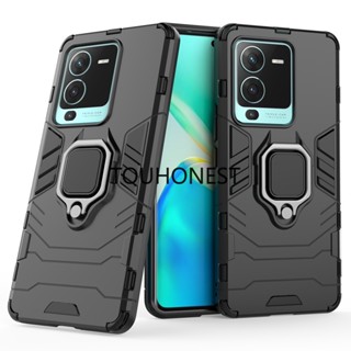 เคส Vivo Y16 เคส Vivo Y35 เคส Vivo Y55 เคส Vivo Y75 Case Vivo Y97 Case Vivo Y02S Case Vivo V17 Case Vivo V19 Case Vivo V23E Case Vivo V25 Pro Case Vivo V25E Case Vivo S10E Armor PC Shockproof Hard Case With Metal Ring Stand Phone Cases แข็ง พร้อมแหวนโลหะ