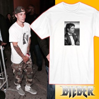 เสื้อยืดพิมพ์ลาย เสื้อวินเทจชาย เสื้อโอเวอร์ไซ จัสติน บีเบอร์ ไมเคิล Justin Bieber