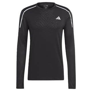 adidas วิ่ง เสื้อยืดแขนยาว Fast Engineered ผู้ชาย สีดำ IB8975