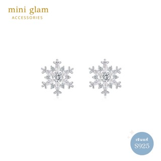 Miniglam Snowflake Crystal Stud Earrings S925 ต่างหูคริสตัลสโนว์เฟลกสีเงิน