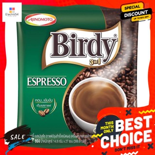 เครื่องดื่ม เบอร์ดี้ กาแฟสำเร็จรูป 3 อิน 1 399.6 กรัม 27 ซอง Birdy Instant Coffee 3 in 1 399.6 g 27 sachetsกาแฟ