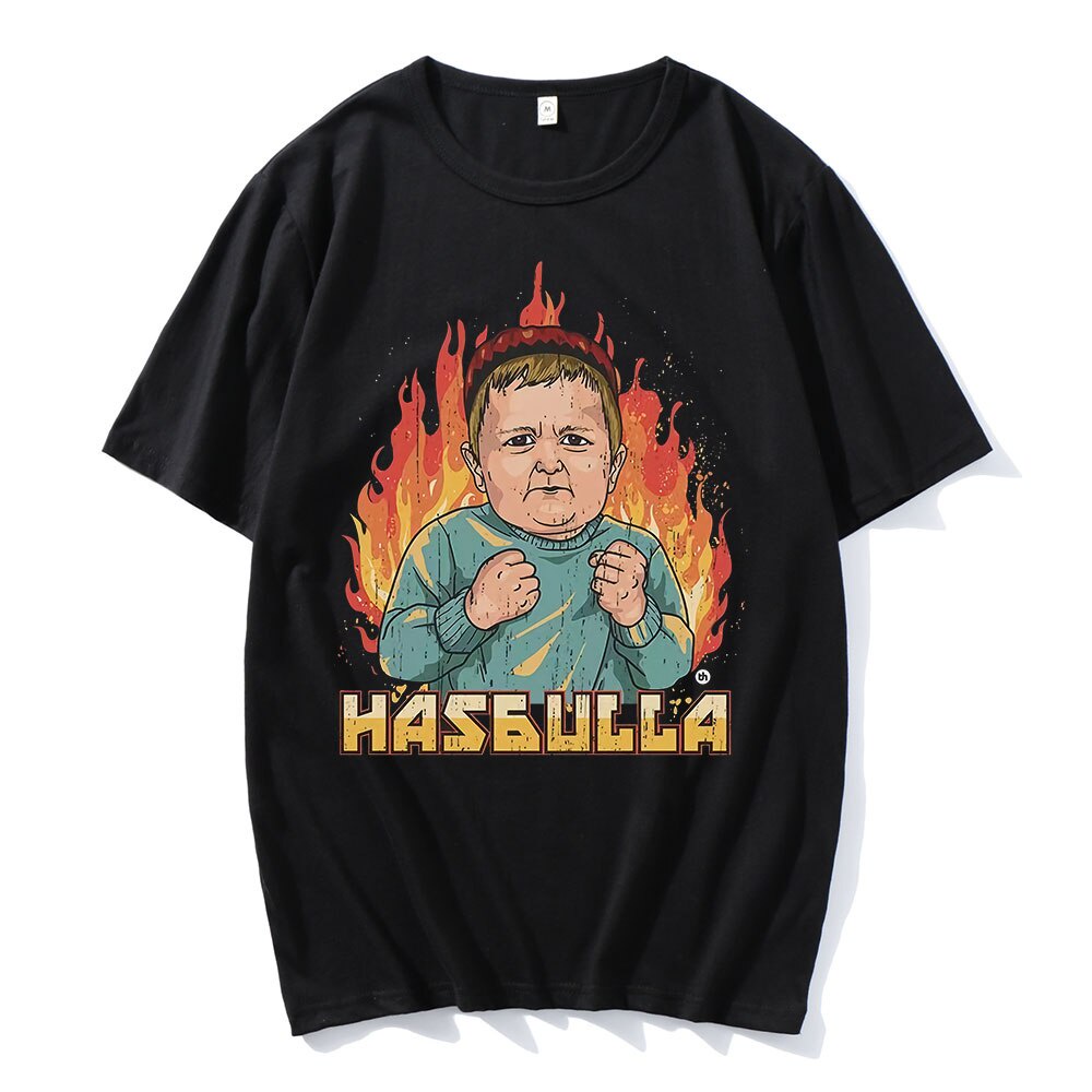 Hasbulla Fighting Meme T เสื้อผู้ชายผู้หญิง Mini Khaib Blogger เสื้อยืดผู้หญิงฤดูร้อนลูกเรือคอ Tees 