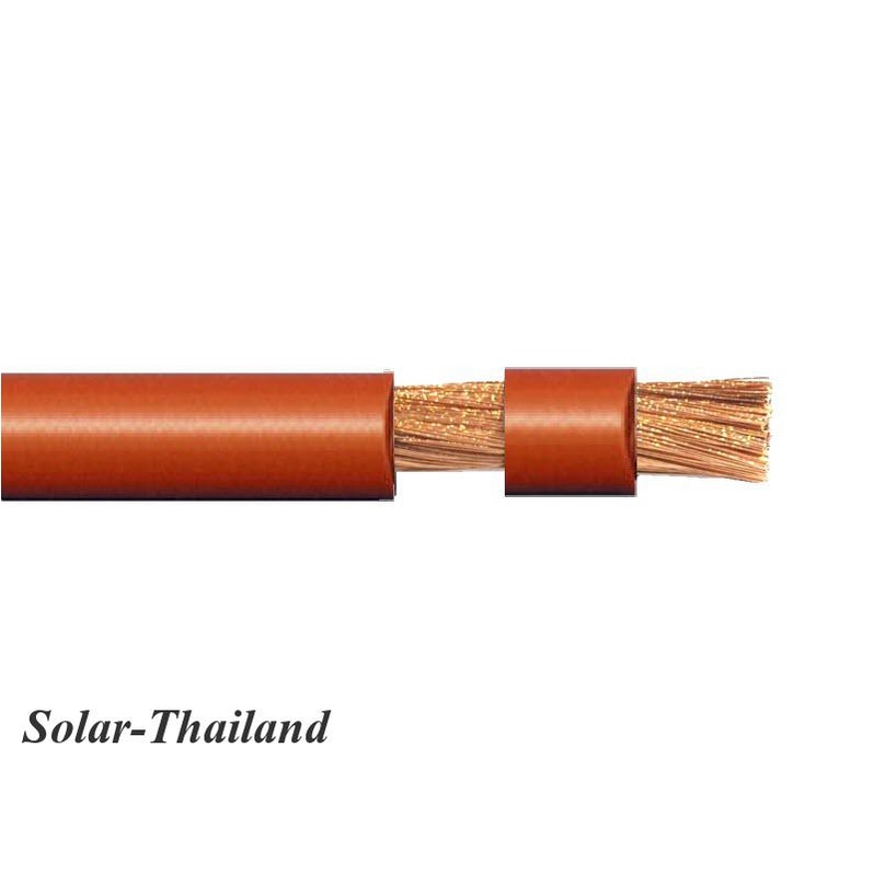 10 เมตร สายไฟแบตเตอรี่ Flexible ขนาด 16 Sq.mm. ทองแดงแท้ ทนกระแสสูงสุด 106A สีแดง รุ่น BatteryCable-16-REDx10m