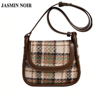 Jasmin NOIR กระเป๋าสะพายไหล่ กระเป๋าถือ ผ้าขนสัตว์ เรียบง่าย สําหรับสตรี