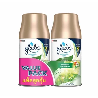 🌺แพคคู่ คุ้มกว่า💚glade เกลด สปรย์ฉีดปรับอากาศชนิดเติม ขนาด252มล.
