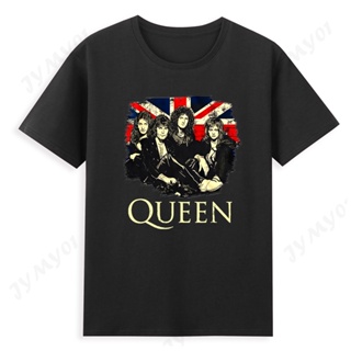 แฟชั่น Rock Band Queen Men T เสื้อแบรนด์เสื้อผ้า Street Trend ฝ้ายบริสุทธิ์คุณภาพสูง O-Neck Designer TopS-5XL