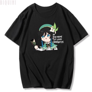 Genshin Impact Venti T Shirts Oversized Kawaii Clothes Women Haraju Tees Funny Print 100% Cotton 2022Summer Short S_03