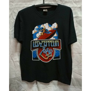 Led Zeppelin Jimmy Page Guitar Photo Zoso Back Black T-Shirt NEW cotton waffle shirt t shirt for men Gildan