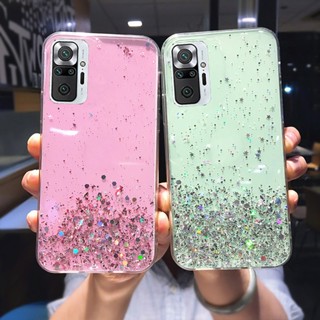 เคสโทรศัพท์มือถือแบบนิ่ม TPU ใส ลายกลิตเตอร์ ระยิบระยับ สําหรับ Xiaomi Mi 11T 10T Pro Mi 11 Lite 12 Pro 10 9T 9A 9C