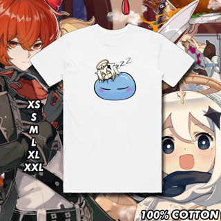 Genshin Impact Paimon Sleeping Emergency Food PC Mobile Nintendo Switch PS4 NEW Gaming Shirt (G29)_03