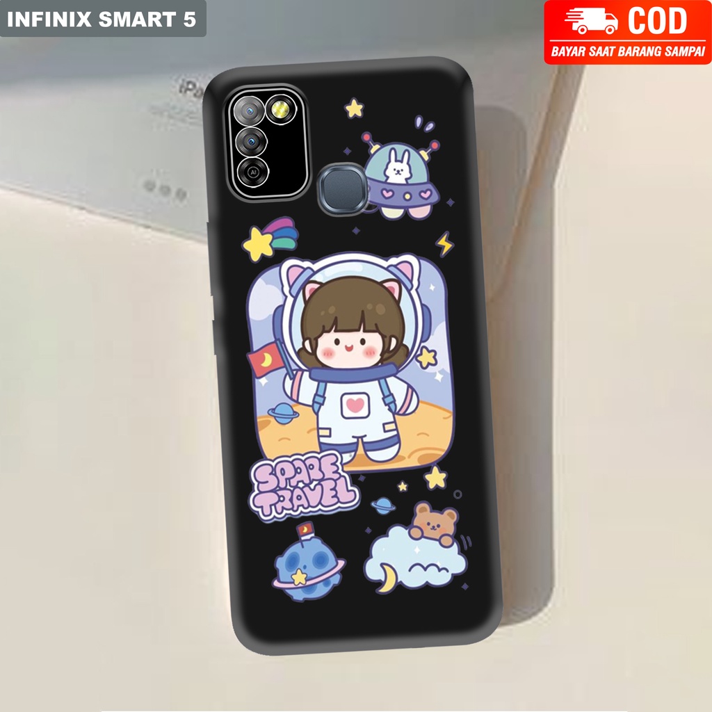 Hitam Cm Case INFINIX SMART 5 Softcase Flex Black Macaron Glass Camera Lens Protector [SPAS TRAVEL] 