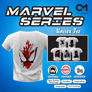 Marvel Series Tshirt Streetwear Shirt UNISEX TEE 100% COTTON Adults Lelaki Men Clothes B White Graphic Tee Round Ne_04