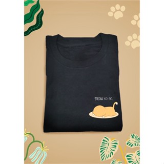 [PRE-ORDER] SSKAIT Embroidered Pusa Meow ko na Funny cat mood black cotton shirt_07