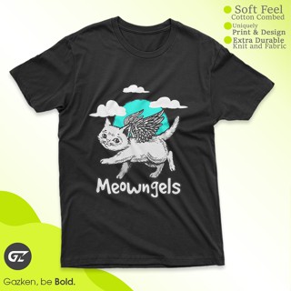 เสื้อยืด พิมพ์ลายการ์ตูนอนิเมะแมว Gazken Meowngels Angel Cat