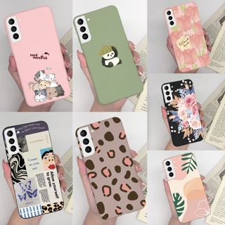 เคสโทรศัพท์มือถือ ซิลิโคนนิ่ม กันกระแทก ปิดด้านหลัง ลายดอกกุหลาบ แมวน่ารัก สําหรับ Samsung Galaxy S22 Ultra S22 S22 Plus 5G