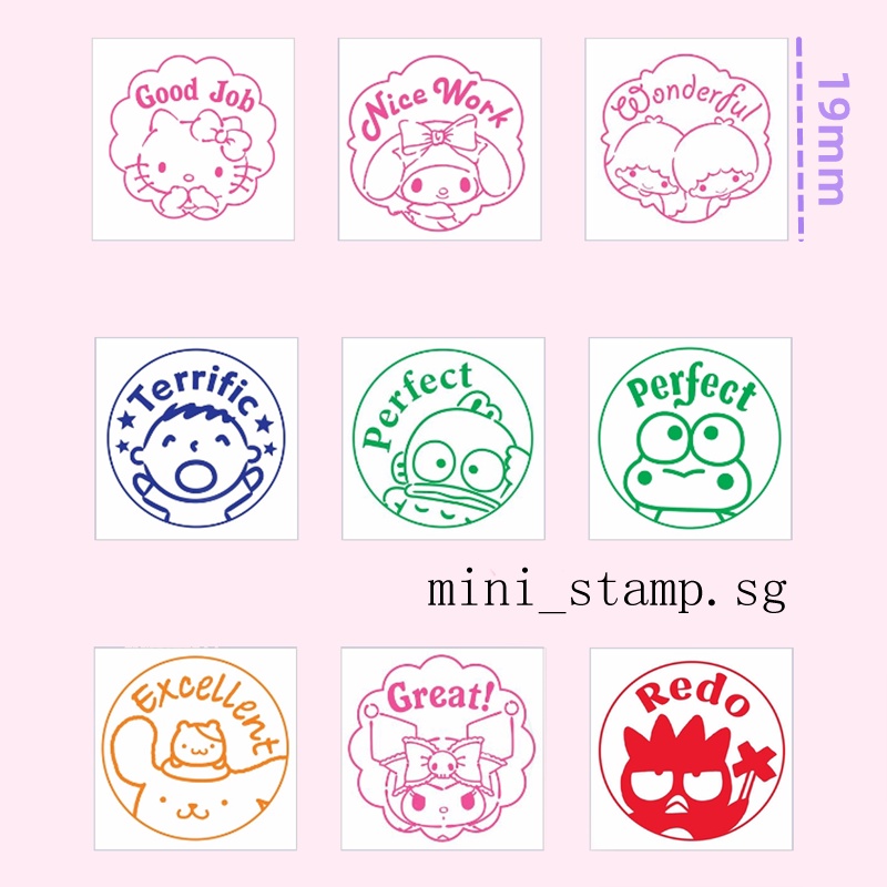 Sanrio Series Chiikawa Stamp kitty Cinnamon Dog melody Gemini Seal Corner Friends Teacher อังกฤษน่ารักการ์ตูน Photosensitive ที่กําหนดเอง