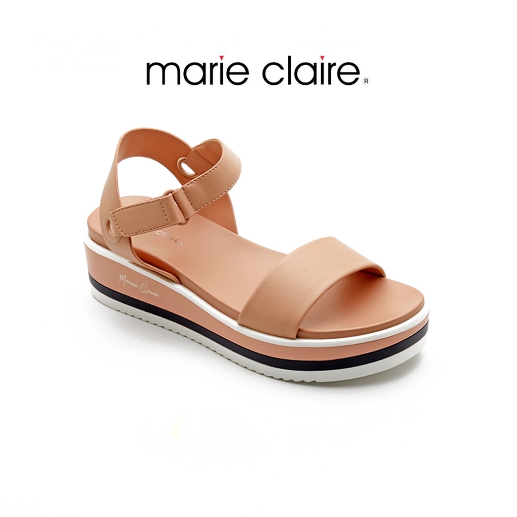 Bata บาจายี่ห้อ Marie Claire รองเท้ารัดส้น สูง 1.5 นิ้ว รองเท้าแฟชั่นวัยรุ่นผู้หญิง รองเท้าแฟลตหน้าร้อน น Rocher สีเบจ 5705214