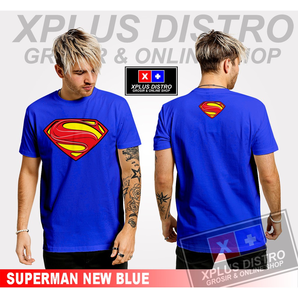 NEW Superhero SUPERMAN BLUE DISTRO T-Shirt / SUPERMAN T-Shirt / UNISEX Adult Clothes / Men DISTRO T-