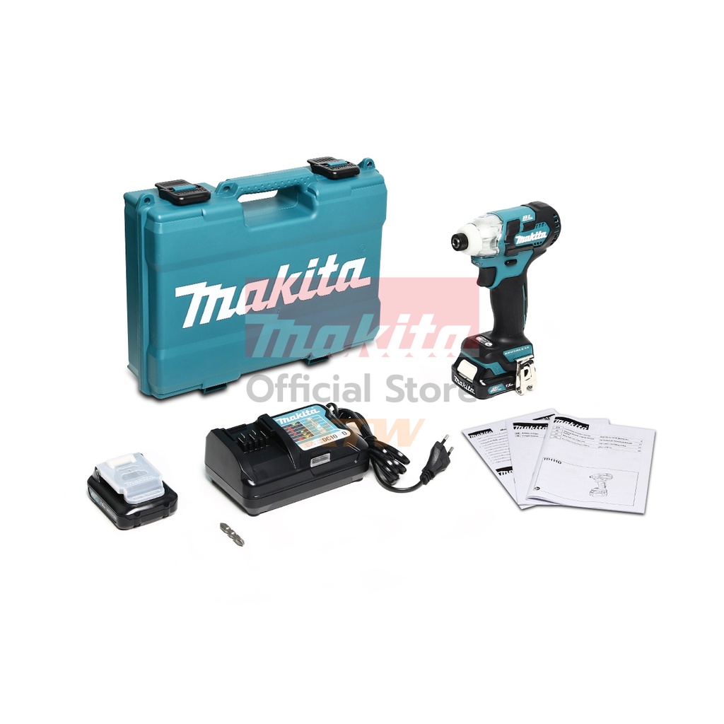 MAKITA สว่านไขควงกระแทกไร้สาย 12 โวลต์ รุ่น TD111DWYE แรงบิด 135 นิวตันเมตร รวมแบตเตอรี่-แท่นชาร์จ (