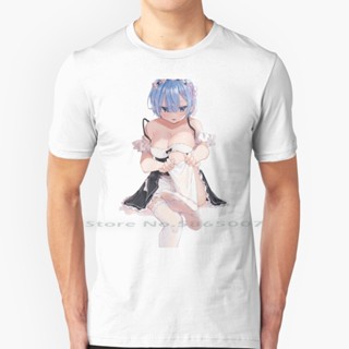 [S-5XL]Rem 1 T Shirt 100% Cotton Rem Ram Emilia Sexy Re Zero Oppai Fair Skin Light Skin Maid Large Breasts Anime So_56