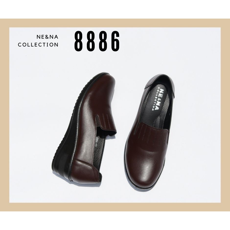 รองเท้าเเฟชั่นผู้หญิงเเบบคัชชูทำงาน Slip on ส้นเตี้ย No. 8886 NE&amp;NA Collection Shoes