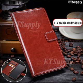 เคสโทรศัพท์หนัง ฝาพับ พร้อมช่องใส่บัตร สําหรับ ZTE Nubia Redmagic 8 8S Pro Plus Magic8 Magic8S Pro Plus