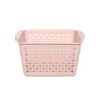 MODERNHOME HANDY ตะกร้าพลาสติก รุ่น No.4 สีชมพูอ่อน ตะกร้า ตะกร้าผ้า ตะกร้าใส่ของ ตะกร้าเก็บของ