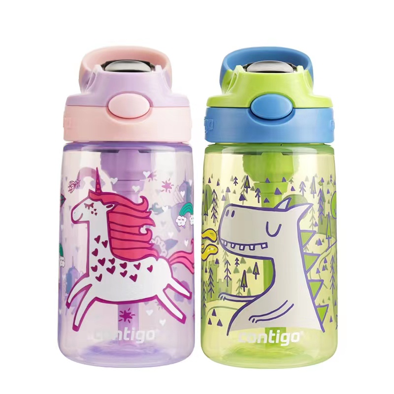Contigo ขวดน้ํา พร้อมหลอดดูด ขนาด 14 ออนซ์ สําหรับเด็ก