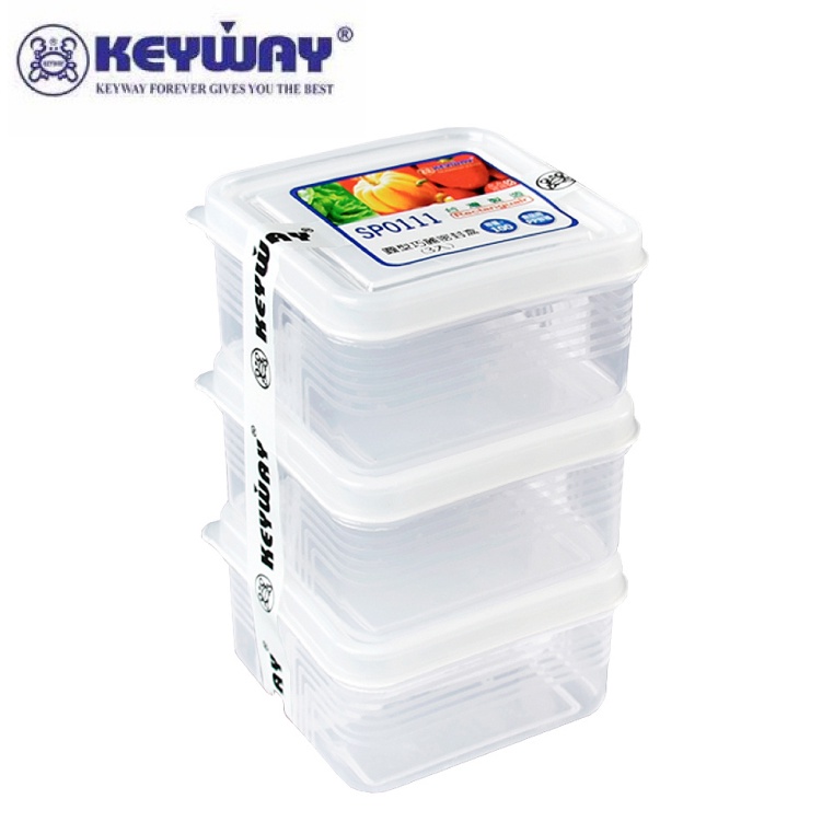 KEYWAY กล่องถนอมอาหาร 3 ใบ 100ml. พร้อมฝาปิด PS-0111 ภาชนะเก็บอาหาร กล่องใส่น้ำจิ้ม