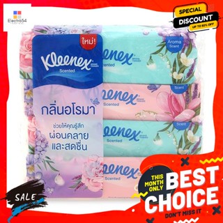 คลีเน็กซ์ กระดาษเช็ดหน้า รุ่นเซนเท็ด ซอฟบ็อกซ์ 110 แผ่น แพ็ค 4 Kleenex Facial Tissu