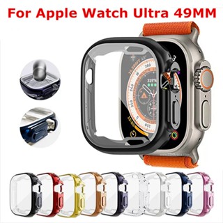 Protective TPU Case Glass Compatible For Apple Watch Ultra 49mm Soft Screen Protector Full Cover Compatible for Apple Watch Series 8 iWatch Ultra Case