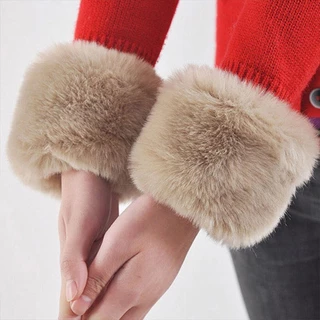 【COD】DEALIFY Faux Fur ข้อมือ Windproof สําหรับเสื้อขนสัตว์และแจ็คเก็ต Oversleeve ข้อมือ Furry ข้อมือ