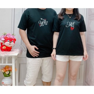 [S-5XL]ผ้าฝ้าย 100% เสื้อยืดคู่รัก พิมพ์ลาย LOCK KEY COUPLE ROMANTIC COUPLE สําหรับผู้ชาย และผู้หญิง