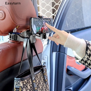 Easyturn 2 In 1 ตะขอแขวนโทรศัพท์ ติดพนักพิงศีรษะ ด้านหลังเบาะรถยนต์ ET