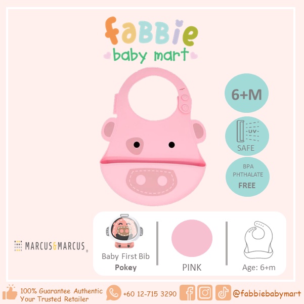 Marcus & Marcus Baby Bib 6M+ - Pokey/Ollie/Marcus/Willo/Lola/Lucas
