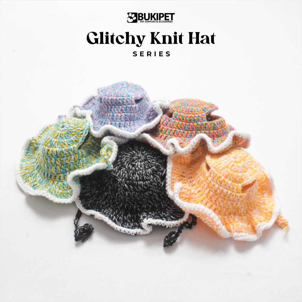 อุปกรณ์สัตว์น่ารักถักแมว HAT - GLITCHY KNIT HAT