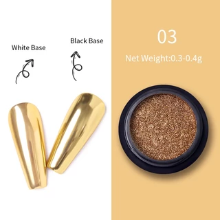 【Local】โลหะเล็บ Glitter Powder Super Bright Gold Mirrors Pigment ฝุ่นสําหรับเจลเล็บตกแต่งคริสต์มาส