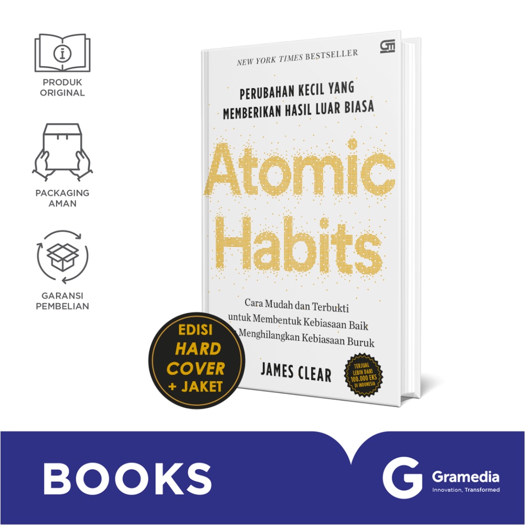 Gramedia Yogya - Atomic Habits HC: เปลี่ยนขนาดเล็กที่ให้ผลที่ไม่ธรรมดา ฉบับปกแข็ง