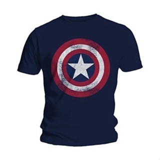    Fashion Men T-Shirts Captain America Distressed Shield Logo Marvel Comics Adult Male Tee Shirt Cotton T-Shirts M_05